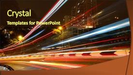  Presentation with traffic light - Cool new PPT theme with moving light - traffic at night backdrop and a wine colored foreground