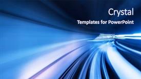  Presentation with moving fast train track - Amazing slide deck having train moving fast in tunnel backdrop and a navy blue colored foreground