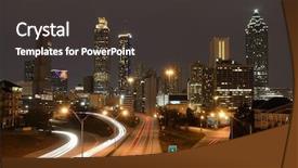  Presentation with atlanta - Amazing presentation having light streaks - atlanta skyline backdrop and a dark gray colored foreground
