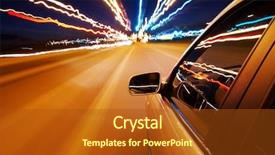  Presentation with city night - PPT theme having light streaks - car driving fast background and a tawny brown colored foreground