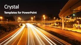  Presentation with night highway accidents - Amazing slide set having light streaks - highway at night backdrop and a  colored foreground