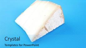  Presentation with blue cheese - Colorful PPT theme enhanced with light-swiss-gauda-cheese backdrop and a light blue colored foreground