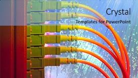  Presentation with datacenter - Theme consisting of light switches sockets - communications equipment installed in optical background and a light blue colored foreground