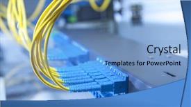  Presentation with data transfer - Amazing slide deck having light switches sockets - data transfer by optical fibre backdrop and a light blue colored foreground