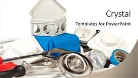  Presentation with internship medical equipment repair - Beautiful slide deck featuring light switches sockets - electric equipment for apartment repair backdrop and a white colored foreground