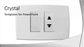  Presentation with outlet - PPT theme with light switches sockets - isolated outlet isolated on white background and a white colored foreground