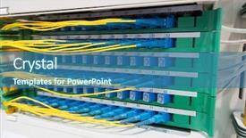  Presentation with optic - PPT theme having light switches sockets - optic cable connected to patch background and a ocean colored foreground