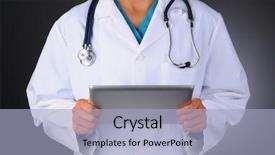  Presentation with medical dark - Presentation design featuring light to dark gray background and a light blue colored foreground