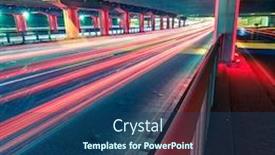  Presentation with traffic light - Amazing presentation design having light traces on traffic junctions at night backdrop and a ocean colored foreground