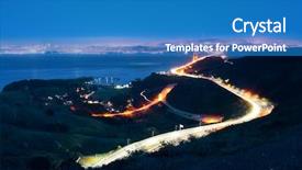  Presentation with san francisco - Slides with light trail - golden gate bridge in san background and a teal colored foreground