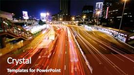  Presentation with hongkong - Audience pleasing slides consisting of light trails in downtown night backdrop and a tawny brown colored foreground