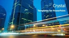  Presentation with smart grid city and wireless - Beautiful slides featuring light trails in the city backdrop and a  colored foreground