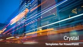  Presentation with hongkong - Presentation design enhanced with light trails in the downtown background and a tawny brown colored foreground