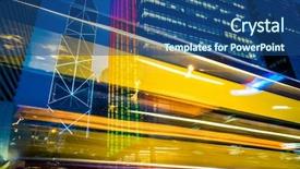  Presentation with hongkong - Presentation featuring light trails in the downtown background and a ocean colored foreground