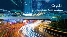  Presentation with hongkong - Audience pleasing presentation design consisting of light trails in the downtown backdrop and a ocean colored foreground