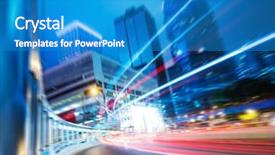  Presentation with hong kong china - Theme consisting of light trails in the downtown background and a  colored foreground