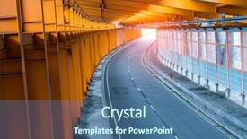  Presentation with steel bridge - Beautiful presentation theme featuring light trails in the tunnel backdrop and a ocean colored foreground