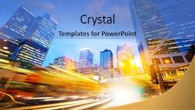  Presentation with traffic light - Presentation theme featuring light trails of modern business background and a teal colored foreground