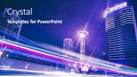  Presentation with motion - Slide set consisting of light-trails-of-night-motion background and a navy blue colored foreground