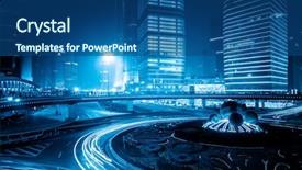  Presentation with china shanghai - Slide set enhanced with speed lights - light trails on the modern background and a ocean colored foreground