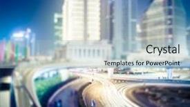  Presentation with shanghai - Colorful presentation theme enhanced with light trails on the modern building background in shanghai china backdrop and a light blue colored foreground