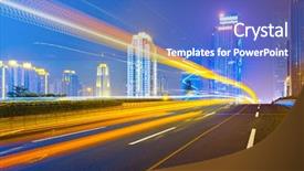  Presentation with modern building - Amazing PPT layouts having light trails on the modern backdrop and a teal colored foreground