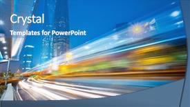  Presentation with modern building - Colorful PPT layouts enhanced with light trails on the modern backdrop and a teal colored foreground