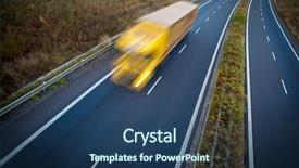  Presentation with highway - Theme enhanced with light trucks - highway traffic - motion blurred background and a ocean colored foreground