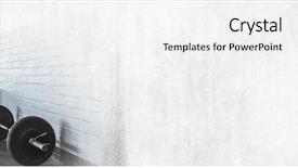  Presentation with gym - Audience pleasing PPT theme consisting of light weight concrete - digital composite of barbells backdrop and a  colored foreground