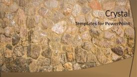  Presentation with stacked stone wall - Amazing slide set having light weight concrete - stone wall background backdrop and a  colored foreground