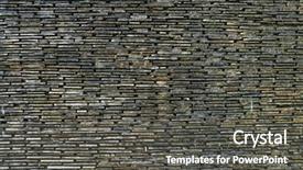  Presentation with stacked stone wall - Beautiful PPT theme featuring light weight concrete - stone wall background backdrop and a  colored foreground
