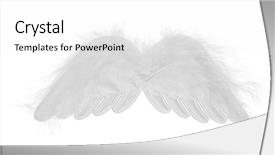  Presentation with angel wings - Presentation theme having light wings isolated on white background and a white colored foreground