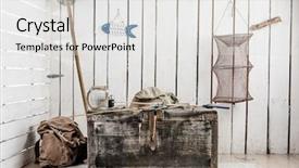  Presentation with old style - Beautiful presentation design featuring light wooden room with things backdrop and a light gray colored foreground