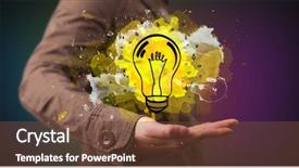  Presentation with bulb brain - Presentation consisting of lightbulb brain - elegant hand holding lighting bulb background and a tawny brown colored foreground