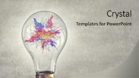  Presentation with bulb brain - Slide set featuring lightbulb brain - glass light bulb and colorful background and a light gray colored foreground