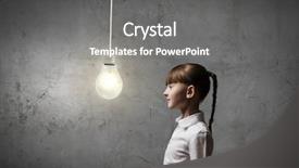  Presentation with bulb brain - Theme consisting of lightbulb brain - side view of girl background and a gray colored foreground