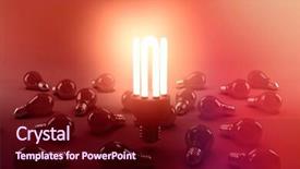  Presentation with digital image - Beautiful presentation design featuring lightbulb over bulbs on gray backdrop and a wine colored foreground