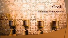  Presentation with power energy - Colorful slides enhanced with lightbulb puzzle - power of energy backdrop and a  colored foreground