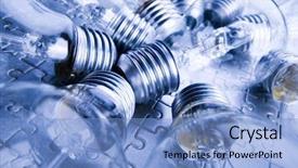  Presentation with power energy - Colorful presentation theme enhanced with lightbulb puzzle - power of energy backdrop and a  colored foreground