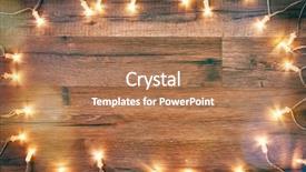  Presentation with rustic lights - PPT theme enhanced with lightbulb shine - christmas garland lights on wooden background and a coral colored foreground