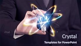  Presentation with colorful circles - Audience pleasing presentation consisting of lightbulb shine - classy businessman holding a colorful backdrop and a wine colored foreground