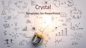  Presentation with vision - Colorful PPT theme enhanced with lightbulb vision - light bulb with drawing graph backdrop and a lemonade colored foreground