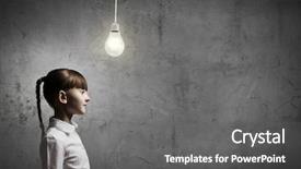  Presentation with electrical - Theme enhanced with lightbulb vision students - cute girl of school age background and a gray colored foreground