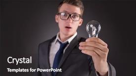  Presentation with light bulb - Presentation theme enhanced with lightbulb vision students - young businessman with light bulb background and a dark gray colored foreground