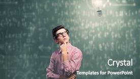  Presentation with swim against the current - Beautiful PPT layouts featuring lightbulb vision students - young thoughtful man in casual backdrop and a gray colored foreground