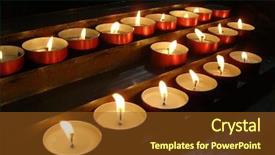  Presentation with church altar - Beautiful presentation theme featuring lighted candles in the church backdrop and a tawny brown colored foreground