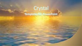  Presentation with fiery - Amazing theme having day night scene - lighted clouds fiery dawn backdrop and a ocean colored foreground