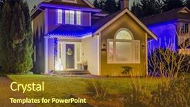  Presentation with night - Presentation theme consisting of lighted for christmas at night background and a  colored foreground