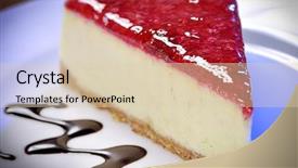  Presentation with cheesecake - Slide set featuring lightened slice of raspberry cheesecake background and a lemonade colored foreground