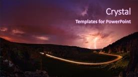  Presentation with lightening - Beautiful slide set featuring lightening and storm over hills backdrop and a  colored foreground